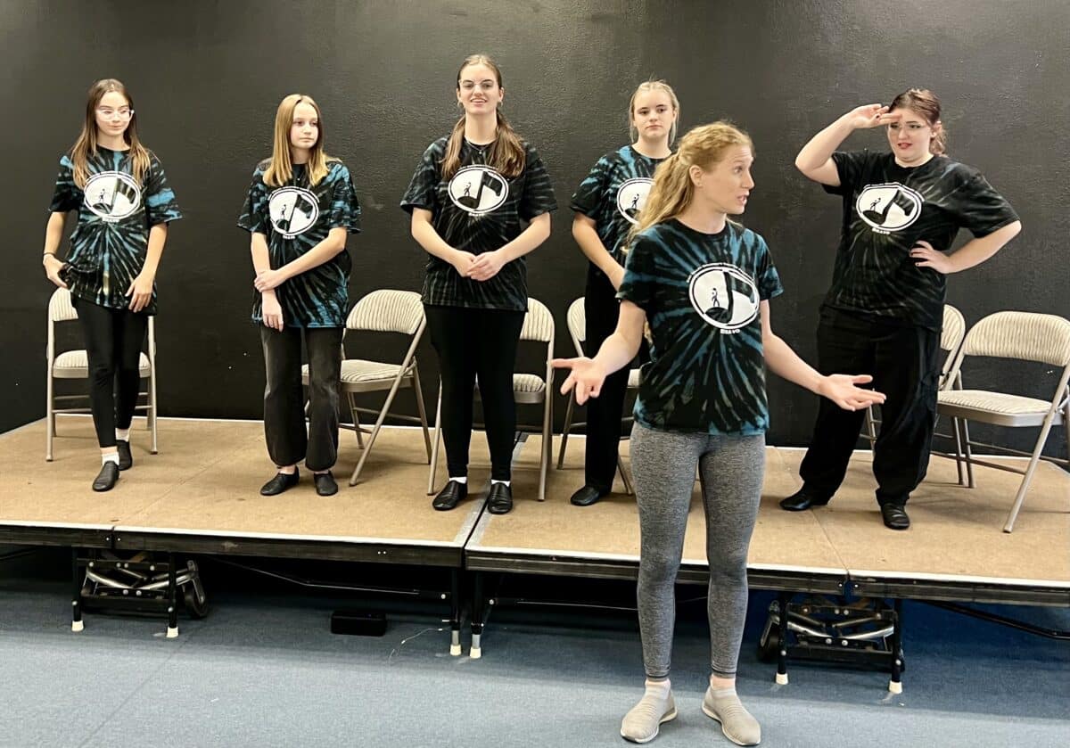 Four members of the Bravo Troupe and instructor Breona Conrad